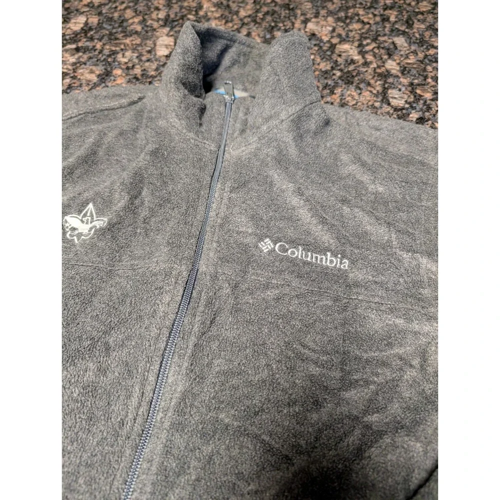 Columbia Sportswear‎ Jacket Mens Medium Gray Full Zip Fleece Pockets Outdoor